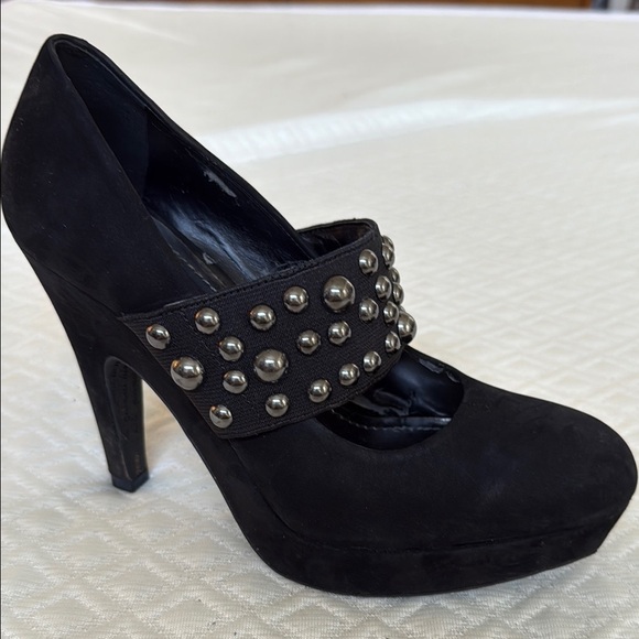 Gianni Bini Black Mary-Jane Studded Heels - Picture 1 of 11